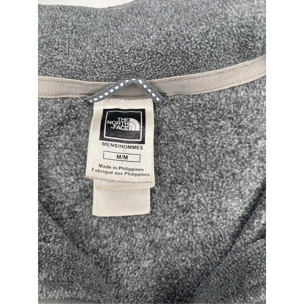 The North Face Men's Size Medium ¼ Zip Fleece lined Pullover Shirt Gray
